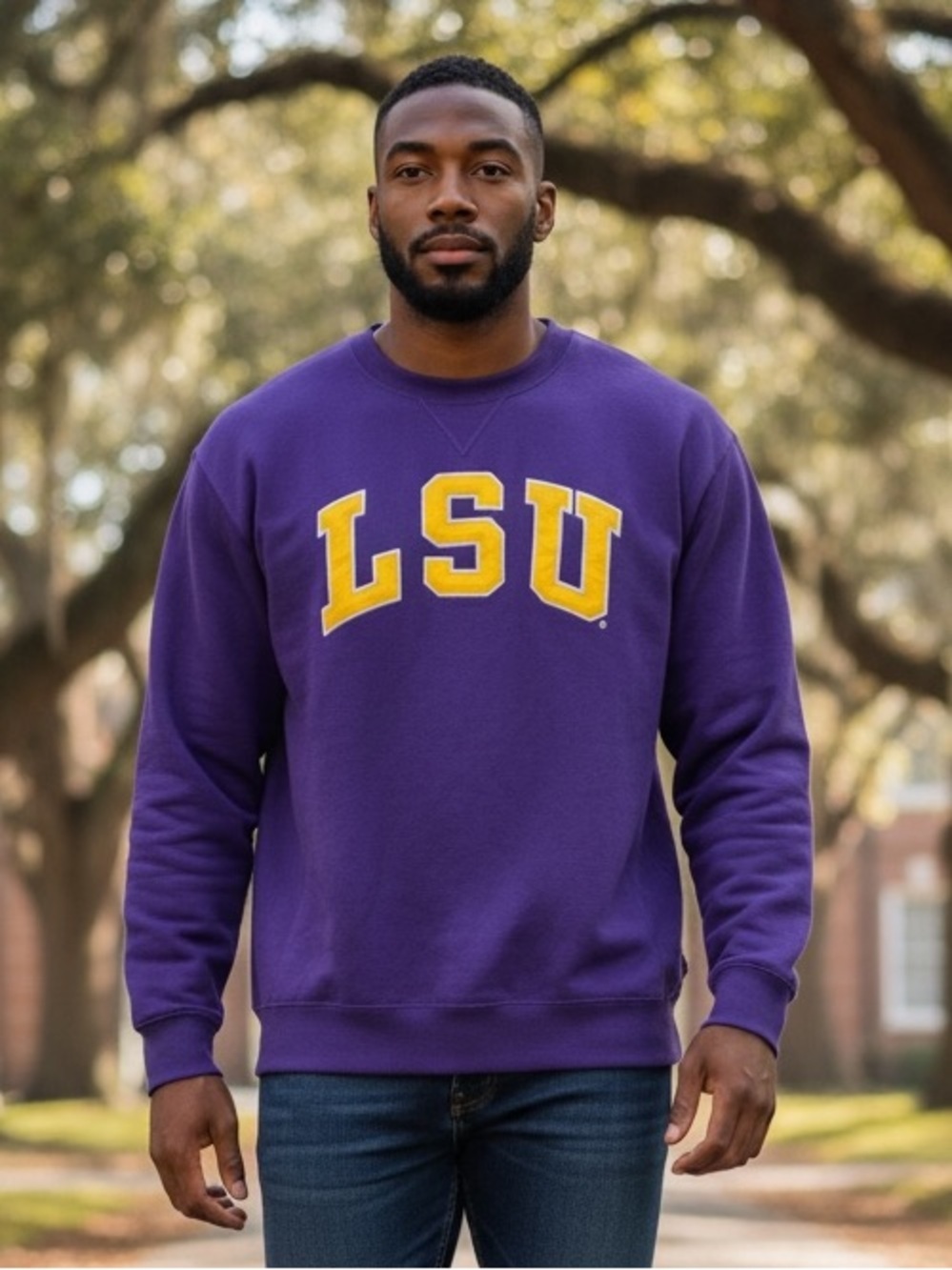 Russell Athletic LSU Tigers Crewneck Sweatshirt Purple Size XL Heavy Collegiate